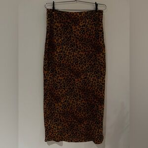 Urban Outfitters leopard print midi skirt